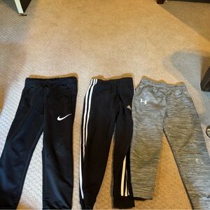 Athletic pants shirts and hoodie lot. Nike under armor addidas new balance s 6/7